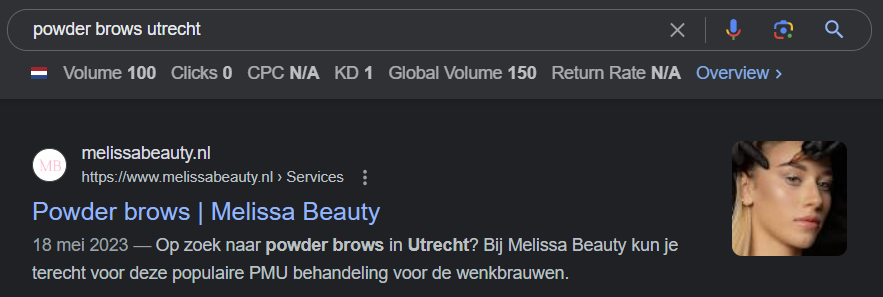 Case Melissa Beauty – Google SERP Powder brows – Farselon.nl Case Melissa Beauty - Google SERP Powder brows - Farselon.nl