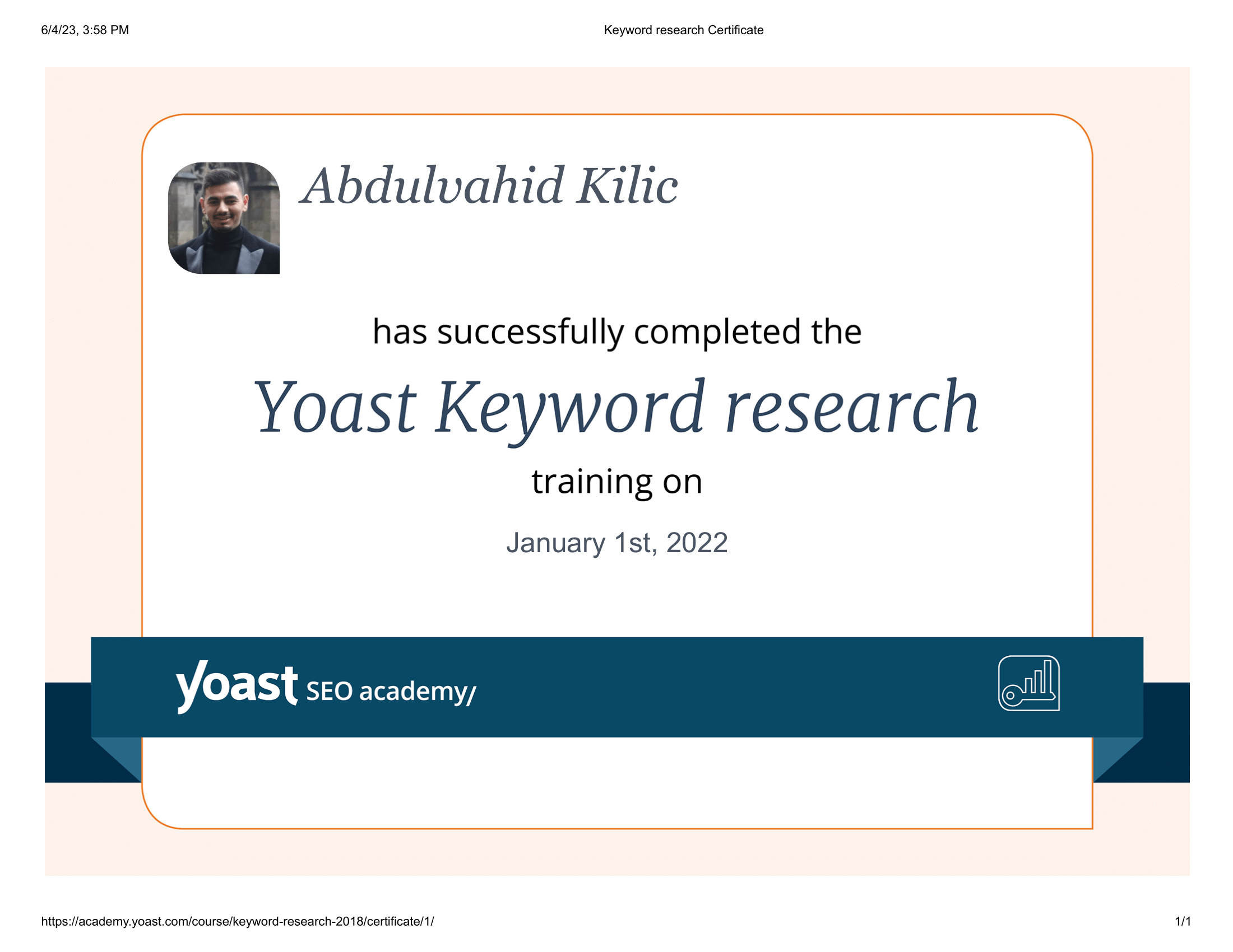 Certificaat Keyword Research – Farselon.nl Certificaat Keyword Research - Farselon.nl