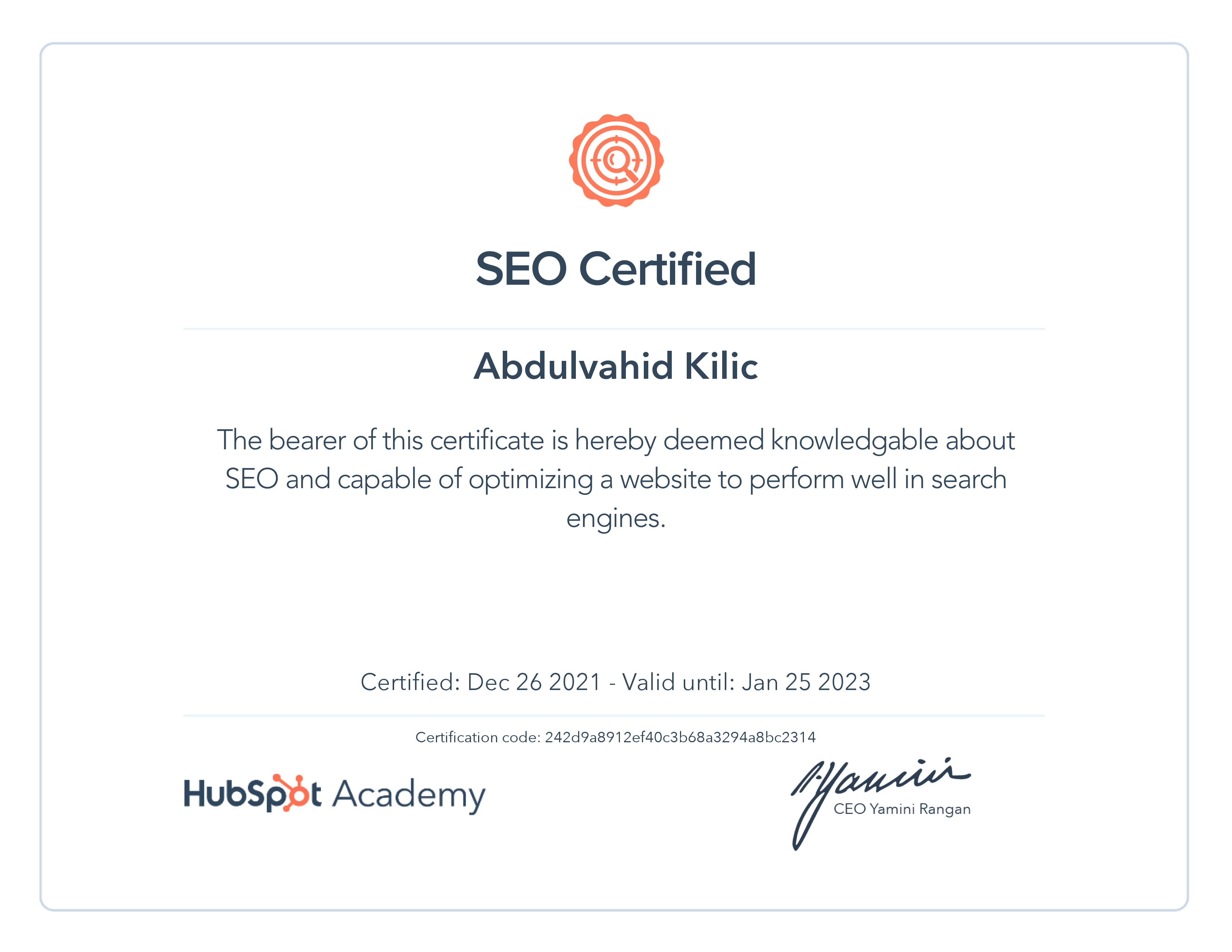HubSpot SEO Certificaat – Farselon.nl HubSpot SEO Certificaat - Farselon.nl